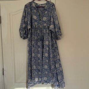 Dolma Floral Blue and White Maxi Dress